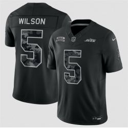 Youth New York Jets  5 Garrett Wilson Black 2026 Salute to Service Limited Stitched Football Jersey