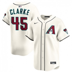 Men Arizona Diamondbacks Nike Home Limited Jersey Cream Clarke Taylor 45