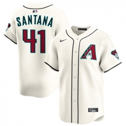 Men Arizona Diamondbacks Nike Home Limited Jersey Cream Santana Carlos 41