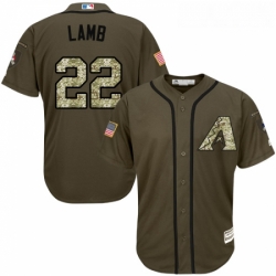 Youth Majestic Arizona Diamondbacks 22 Jake Lamb Replica Green Salute to Service MLB Jersey 