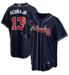 Braves 13 Ronald Acuna Jr  Navy 2020 Nike Cool Base Jersey