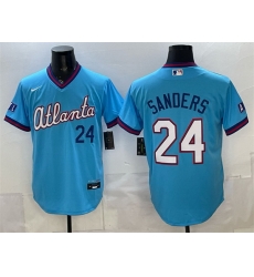 Men Atlanta Braves 24 Deion Sanders Powder Blue 2026 City Connect Stadium Stitched Baseball Jersey Men Atlanta Braves 24 Deion Sanders Powder Blue 2026 City Connect Stadium Stitched Baseball Jersey