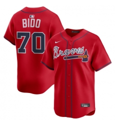 Men Atlanta Braves Nike Alternate Limited Jersey Red Bido Osvaldo 70
