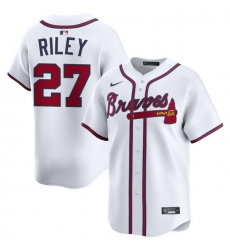 Men Atlanta Braves Nike Alternate Limited Jersey White Riley Austin 27 Men Atlanta Braves Nike Alternate Limited Jersey White Riley Austin 27