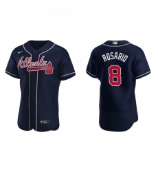 Men Nike Atlanta Braves 8 Eddie Rosario Navy Blue Alternate Stitched Baseball Jersey