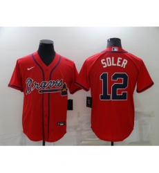 Men's Atlanta Braves #12 Jorge Soler Red Nike MLB Jersey