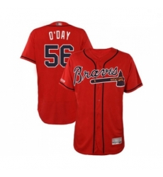 Mens Atlanta Braves 56 Darren O Day Red Alternate Flex Base Authentic Collection Baseball Jersey