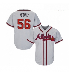 Mens Atlanta Braves 56 Darren O Day Replica Grey Road Cool Base Baseball Jersey 