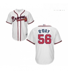 Mens Atlanta Braves 56 Darren O Day Replica White Home Cool Base Baseball Jersey 