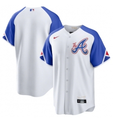 Men's Atlanta Braves Blank White 2023 City Connect Cool Base Stitched Baseball Jersey