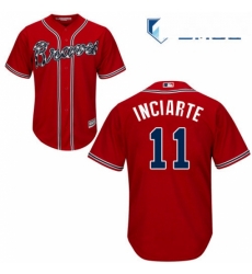 Mens Majestic Atlanta Braves 11 Ender Inciarte Replica Red Alternate Cool Base MLB Jersey 