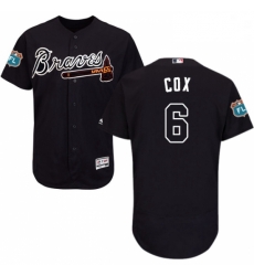 Mens Majestic Atlanta Braves 6 Bobby Cox Navy Blue Alternate Flex Base Authentic Collection MLB Jersey