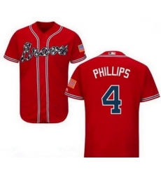 Men's Nike Atlanta Braves #4 Brandon Phillips Red Cool Base Jersey