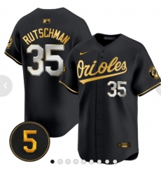 Men Baltimore Orioles 35 Adley Rutschman Black 2024 Home Limited Cool Base Stitched Baseball Jersey