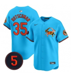 Men Baltimore Orioles 35 Adley Rutschman Blue With Patch Vapor Premier Limited Stitched Baseball Jersey