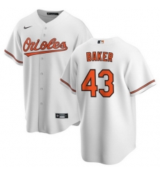 Men Baltimore Orioles 43 Bryan Baker White Cool Base Stitched Jersey