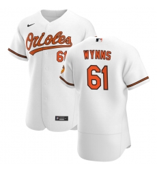 Men Baltimore Orioles 61 Austin Wynns Men Nike White Home 2020 Flex Base Player MLB Jersey