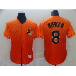 Men Baltimore Orioles 8 Cal Ripken Jr  Orange Fade Stitched Baseball Jersey