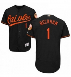 Mens Majestic Baltimore Orioles 1 Tim Beckham Black Alternate Flex Base Authentic Collection MLB Jersey