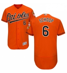 Mens Majestic Baltimore Orioles 6 Jonathan Schoop Orange Alternate Flex Base Authentic Collection MLB Jersey