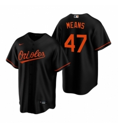 Mens Nike Baltimore Orioles 47 John Means Black Alternate Stitched Baseball Jersey