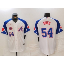 MLB Braves 54 Max Fried White City Connect Nike Cool Base Men Jersey 2