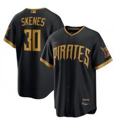 Men Pittsburgh Pirates  30 Paul Skenes Black 2026 City Connect Stadium Stitched Baseball Jersey