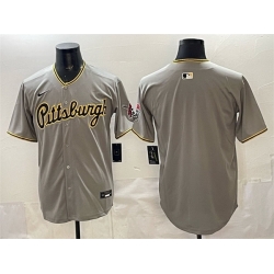 Men Pittsburgh Pirates Blank Gray Limited Stitched Baseball Jersey