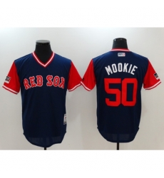 Men's Boston Red Sox #50 Mookie Betts Mookie Navy Players Weekend Team Jersey