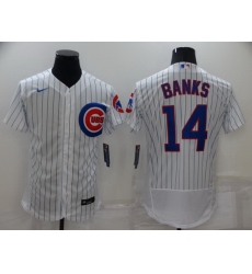 Men Chicago Cubs 14 Ernie Banks White Flex Base Stitched jersey