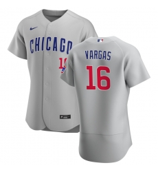 Men Chicago Cubs 16 Ildemaro Vargas Men Nike Gray Road 2020 Flex Base Team Jersey