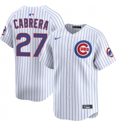 Men Chicago Cubs 27 Edward Cabrera White 2026 Home Limited Stitched Baseball Jersey Men Chicago Cubs 27 Edward Cabrera White 2026 Home Limited Stitched Baseball Jersey