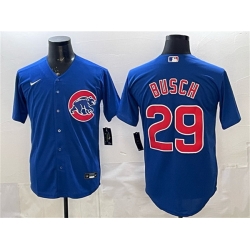 Men Chicago Cubs  29 Michael Busch Royal Cool Base Stitched Baseball Jersey