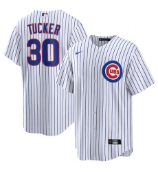 Men Chicago Cubs 30 Kyle Tucker White 2024 Cool Base Stitched Baseball Jersey