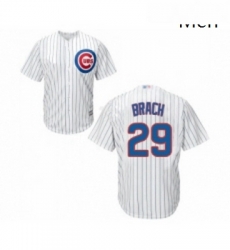 Mens Chicago Cubs 29 Brad Brach Replica White Home Cool Base Baseball Jersey 