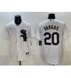 Men Chicago White Sox 20 Miguel Vargas White Home Stitched Baseball Jersey Men Chicago White Sox 20 Miguel Vargas White Home Stitched Baseball Jersey