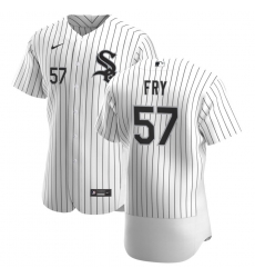 Men Chicago White Sox 57 Jace Fry Men Nike White Home 2020 Flex Base Player MLB Jersey