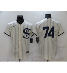 Men Chicago White Sox 74 Eloy Jimenez Cream Elite 2021 Field of Dreams Jersey