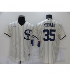 Men Nike Chicago White Sox 35 Frank Thomas Cream Elite 2021 Field of Dreams Jersey