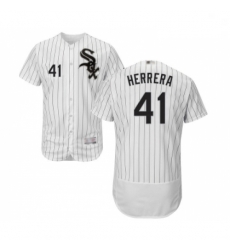 Mens Chicago White Sox 41 Kelvin Herrera White Home Flex Base Authentic Collection Baseball Jersey