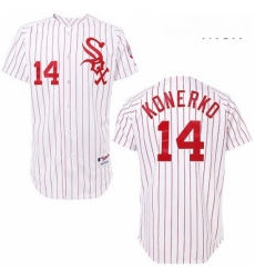 Mens Majestic Chicago White Sox 14 Paul Konerko Authentic WhiteRed Strip MLB Jersey