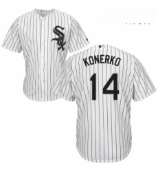 Mens Majestic Chicago White Sox 14 Paul Konerko Replica White Home Cool Base MLB Jersey