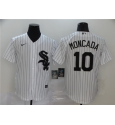 White Sox 10 Yoan Moncada White 2020 Nike Cool Base Jersey 669