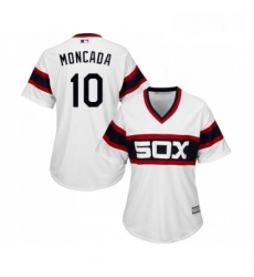 Womens Majestic Chicago White Sox 10 Yoan Moncada Replica White 2013 Alternate Home Cool Base MLB Jerseys 