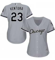 Womens Majestic Chicago White Sox 23 Robin Ventura Replica Grey Road Cool Base MLB Jersey