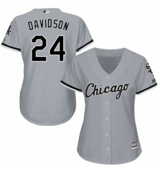 Womens Majestic Chicago White Sox 24 Matt Davidson Replica Grey Road Cool Base MLB Jersey 