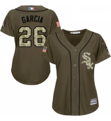 Womens Majestic Chicago White Sox 26 Avisail Garcia Replica Green Salute to Service MLB Jersey