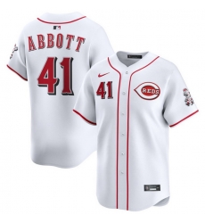 Men Cincinnati Reds Nike White Home Limited Custom Jersey Abbott Andrew 41 Men Cincinnati Reds Nike White Home Limited Custom Jersey Abbott Andrew 41