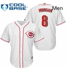 Mens Majestic Cincinnati Reds 8 Joe Morgan Replica White Home Cool Base MLB Jersey