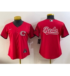 Women Cincinnati Reds Team Big Logo Red 2026 City Connect Stadium Stitched Baseball Jersey Women Cincinnati Reds Team Big Logo Red 2026 City Connect Stadium Stitched Baseball Jersey